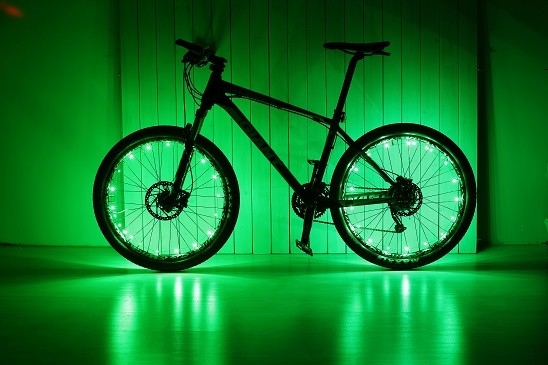 Pin AAA Đèn LED Xe đạp Nói ánh sáng 32 chiếc Nhôm 3D